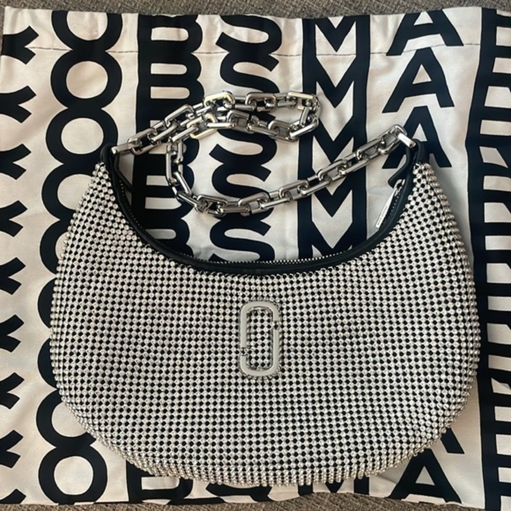 NWOT Silver Rhinestone Small Curve Bag
